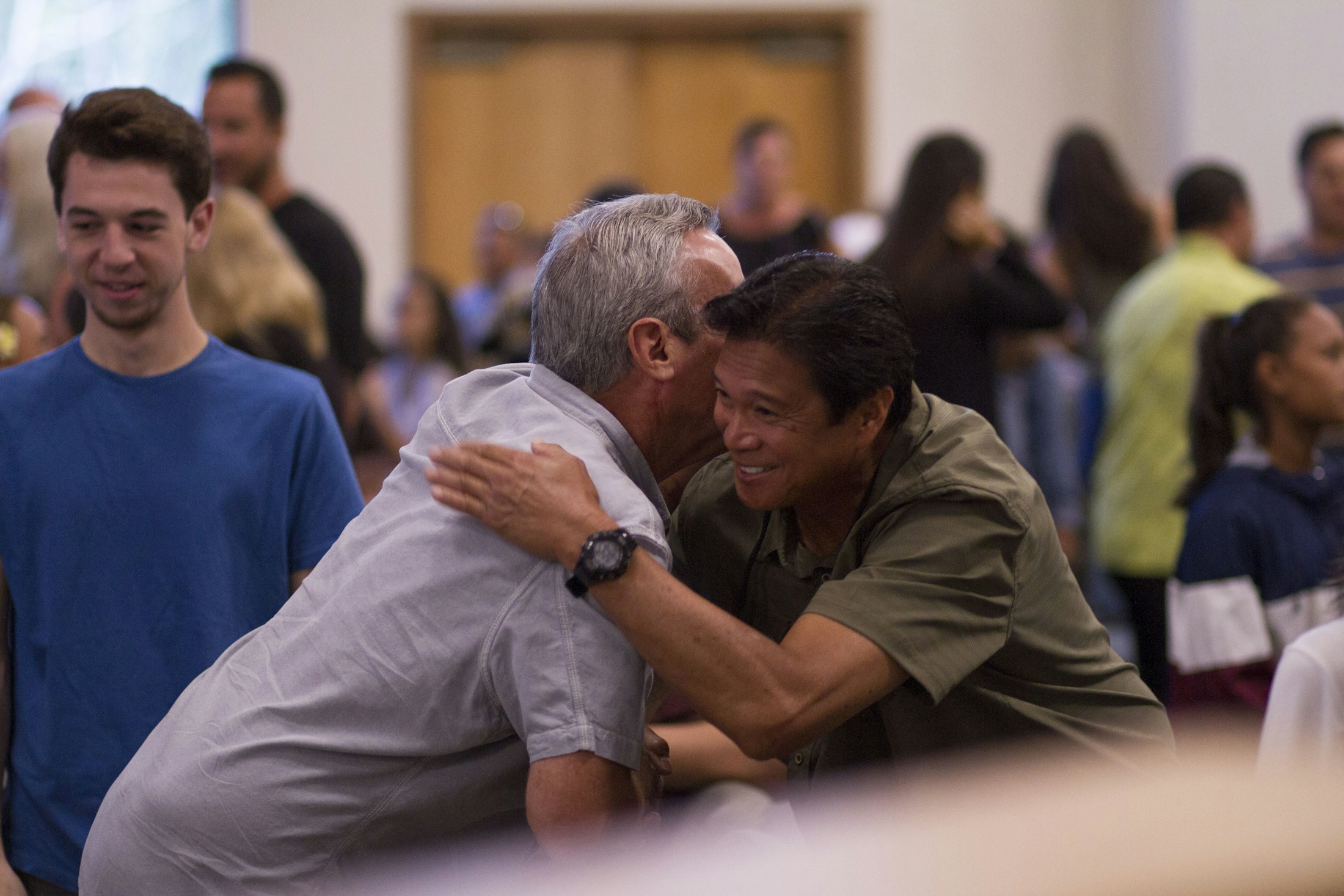 A joyful moment of connection between friends